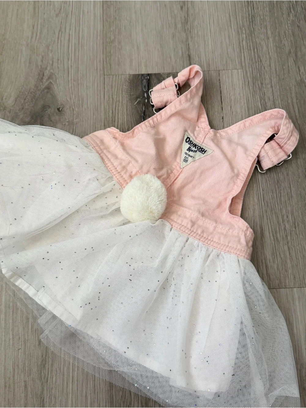 OshKosh B'gosh Pink Bunny Tulle Overall dress